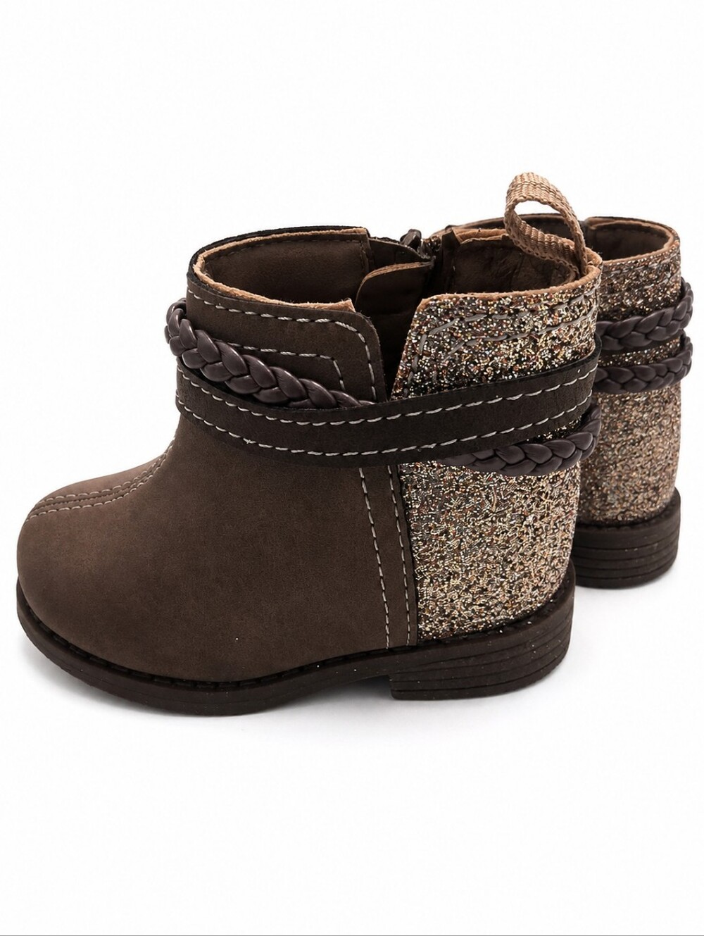 NWT Carter’s Letty Toddler Girls Taupe Glitter Ankle Boots Size 4